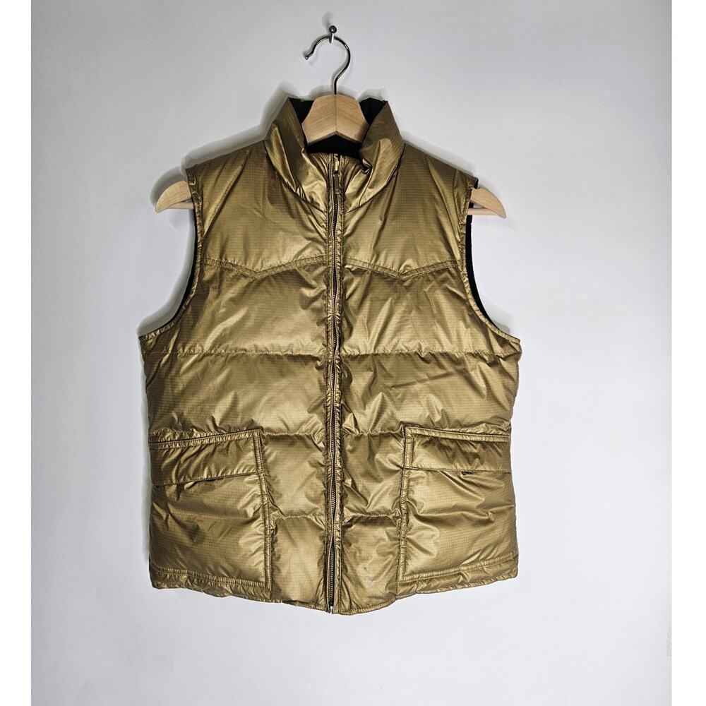 Ralph Lauren Metallic Gold & Black REVERSIBLE Quilted Vest Women's Size XS